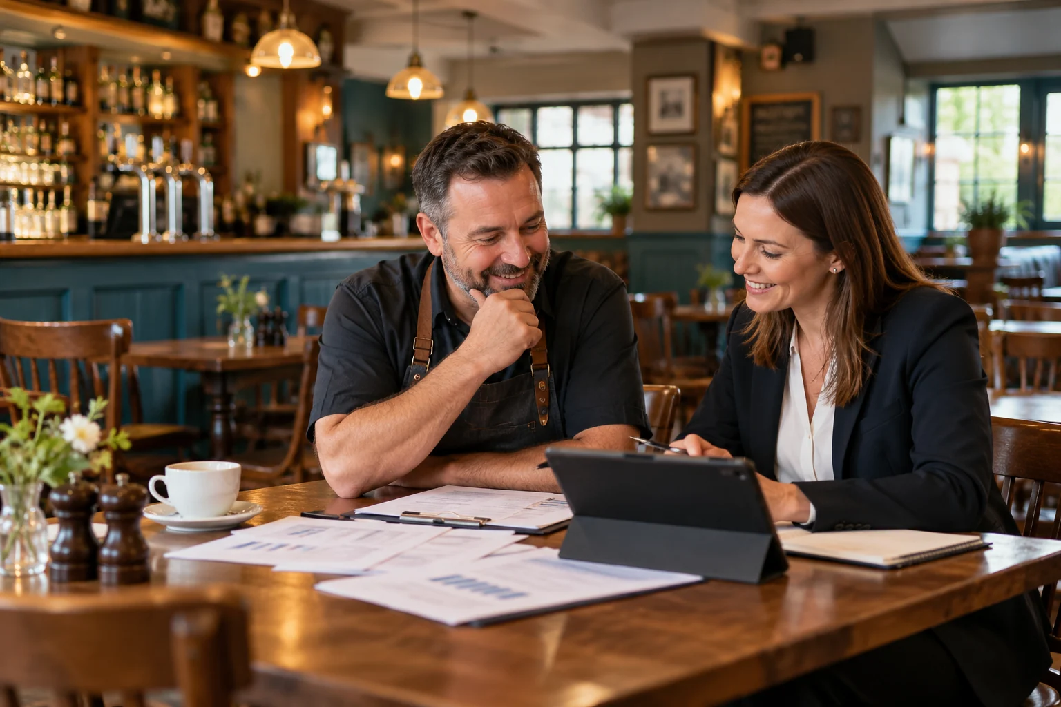 Two people having a practical procurement conversation